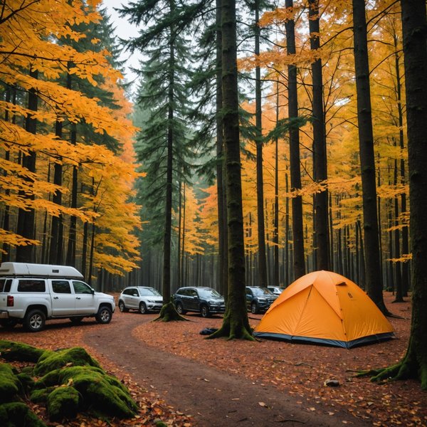 Quels sont les équipements indispensables pour un camping en région de forêts denses en automne ?